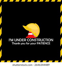 Under construction, thank you your patience, vector