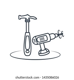 under construction tools design vector ilustration