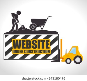 Under construction and tools graphic design, vector illustration eps10