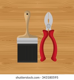Under construction and tools graphic design, vector illustration eps10