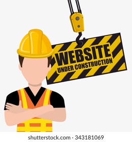 Under construction and tools graphic design, vector illustration eps10