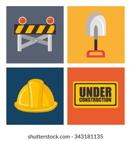 Under construction and tools graphic design, vector illustration eps10