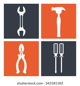 Under construction and tools graphic design, vector illustration eps10