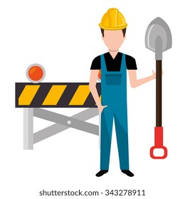 Under construction and tools graphic design, vector illustration eps10