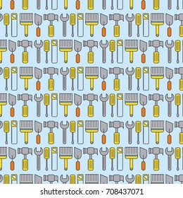 under construction tools instrument equipment seamless pattern