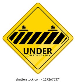 Under construction transit signal. Vector illustration design