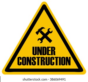 Under Construction Triangle Sign, Vector Illustration. 