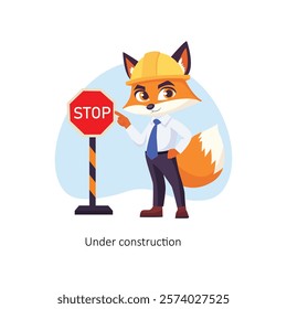 Under construction vector character illustration. EPS 10 File