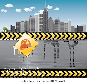 Under construction vector illustration with city details Europe