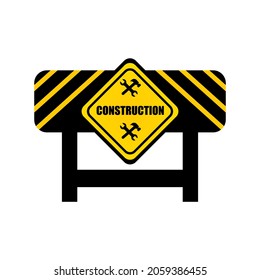 Under construction vector label illustration design