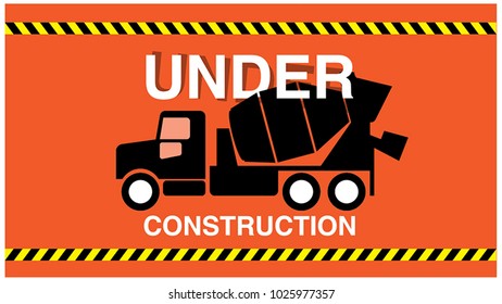 under construction vector, mixer truck, vector