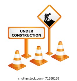 Under construction. Vector website concept.