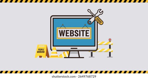 Under Construction Webpage Illustration – Developers at Work

