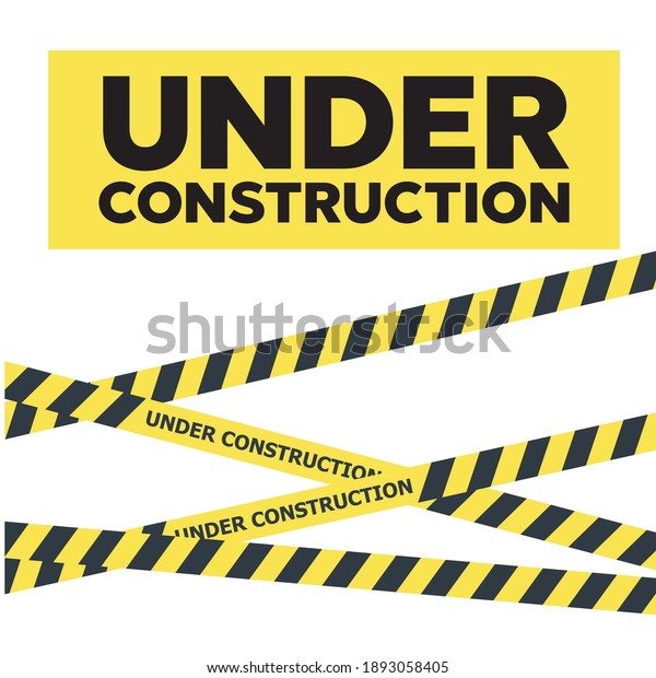 Under Construction Website Page Warning Tape Stock Vector (Royalty Free ...