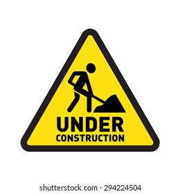 under construction website and road sign vector