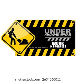 Under Construction, work in progress, board vector