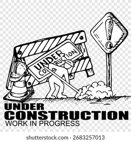 En construcción, trabajo en progreso, Vector de croquis