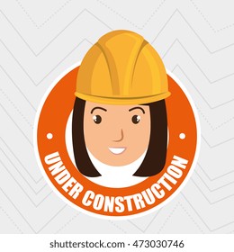 under construction worker website vector illustration design