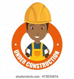 under construction worker website vector illustration design