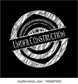 Under Construction written with chalkboard texture