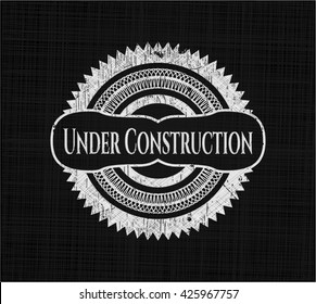En construcción, escrito en una pizarra