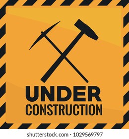 Under construction yellow advert