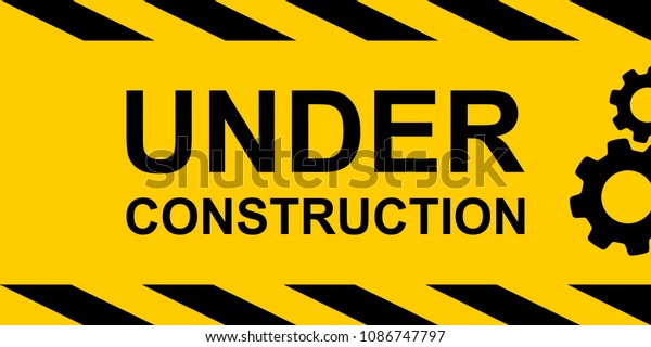 Under Construction Yellow Rectangle Warning Sign Stock Vector (Royalty ...