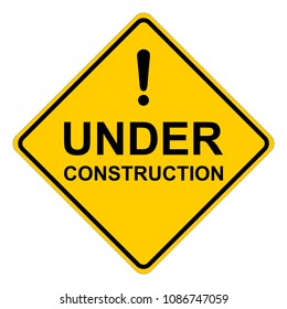 Under Construction Yellow Square Warning Sign Stock Vector (Royalty ...