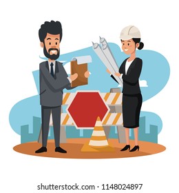Under construction zone cartoons