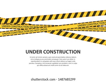 Under construction zone vector design illustration isolated on white background