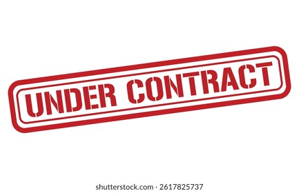 Vetor de texto de carimbo vermelho SOB CONTRATO, carimbo