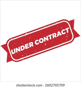 Under Contract stamp icon grunge distressed style.