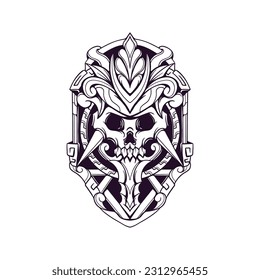 Bajo el Escudo de la Muerte Ilustración para mercancías, prendas de vestir u otros