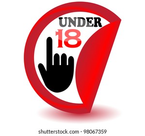 Under eighteen sign.Vector