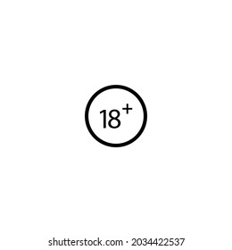 under eighteen vector icon on white background
