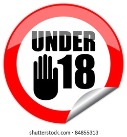 Under eighteen vector sign, eps10 illustration