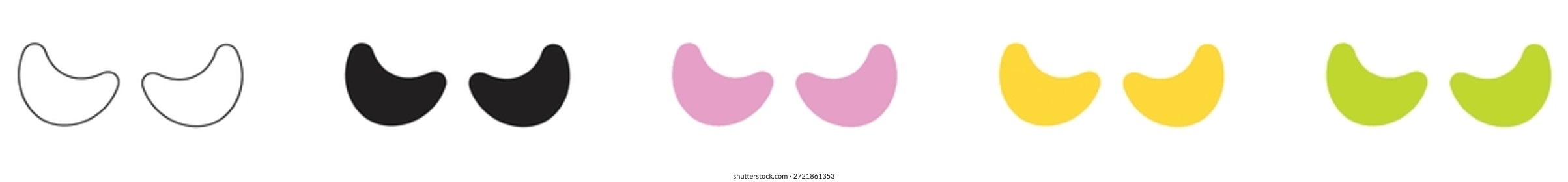 Debajo del conjunto de iconos de parches oculares, Ilustración vectorial.