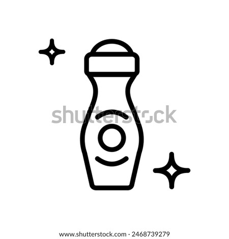Under eye roller serum with roller balls for dark circles and puffiness. Simple line icon. Under eye cream roller massage ball for fine lines and wrinkles. Contour symbol. Vector isolated outline draw