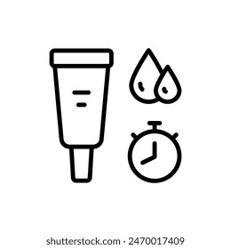 Under eye serum for dark circles and puffiness. Simple outline icon. Eye cream for fine lines and wrinkles. Pictogram for web page, mobile app. UI UX GUI design element.