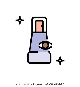 Under eye serum for dark circles and puffiness. Simple flat icon. Eye cream for fine lines and wrinkles. Pictogram for web page, mobile app. UI UX GUI design element.