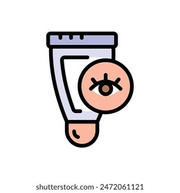 Unter Augenserum für dunkle Ringe und Schwellungen. Einfaches Farbsymbol. Augencreme für feine Linien und Falten. Vektorgrafik isolierte Flachzeichnung.