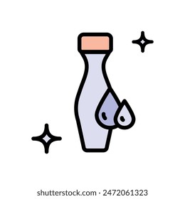 Under eye serum for dark circles and puffiness. Simple color icon. Eye cream for fine lines and wrinkles. Vector isolated flat drawing.
