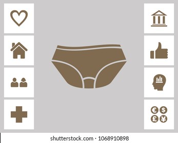 Under Garments Icon With Bonus Icons. Eps-10.
