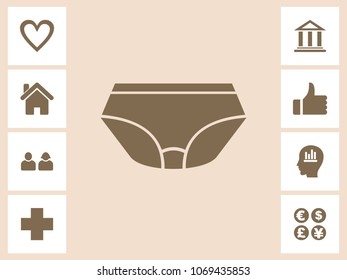 Under Garments Icon With Bonus Icons. Eps-10.
