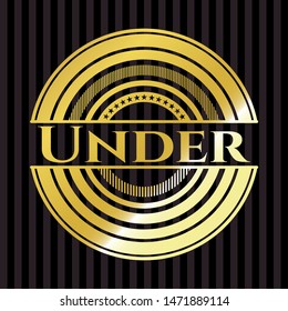 Under  gold emblem. Vector Illustration. Detailed.