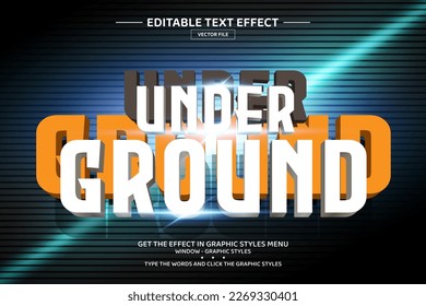 Under ground 3D editable text effect template