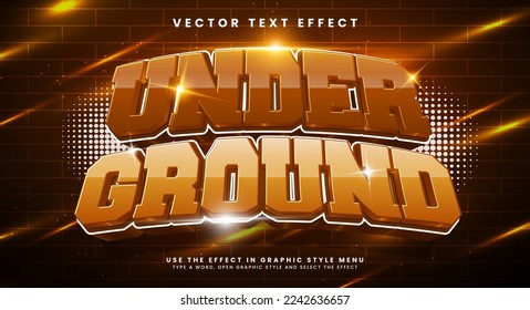 Under ground 3d editable vector text effect with big strong concept.