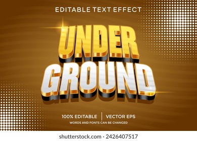 under ground 3D text effect template