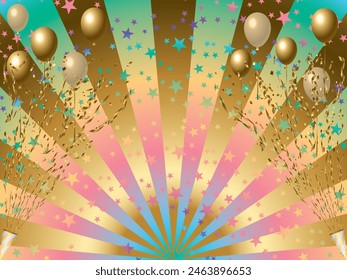 Under the halo, crackers, balloons, stars