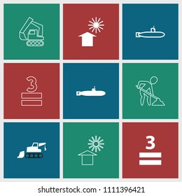 Under icon. collection of 9 under filled and outline icons such as 3 allowed, submarine, excavator. editable under icons for web and mobile.